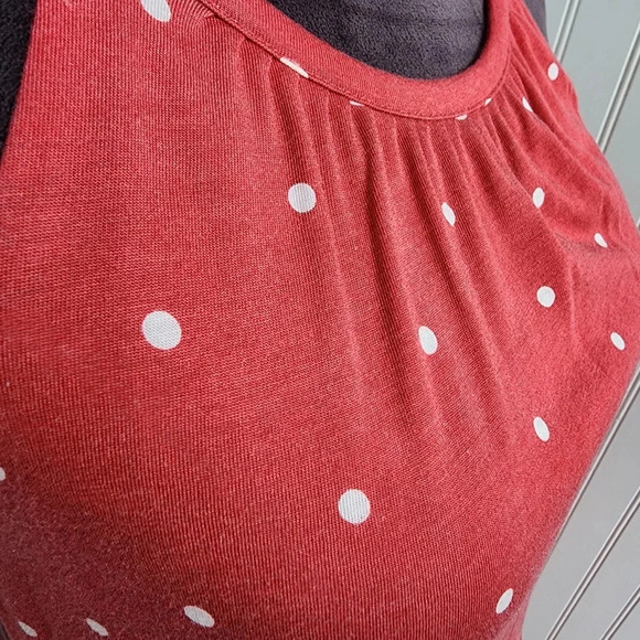 Old Navy Coral Polka Dot Pink Maxi Dress Sleeveless Dress Halter Keyhole Rayon S - Picture 6 of 14